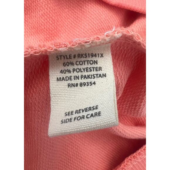 NWT No Comment Plus NY LA Womens Peach Distressed Sweatshirt Size 2X - Picture 5 of 5